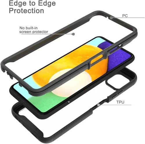 Vista 5 de Funda híbrida para Samsung Galaxy A22 5G, protección contra caídas, resistente, resistente, antideslizante, antiarañazos, funda protectora
