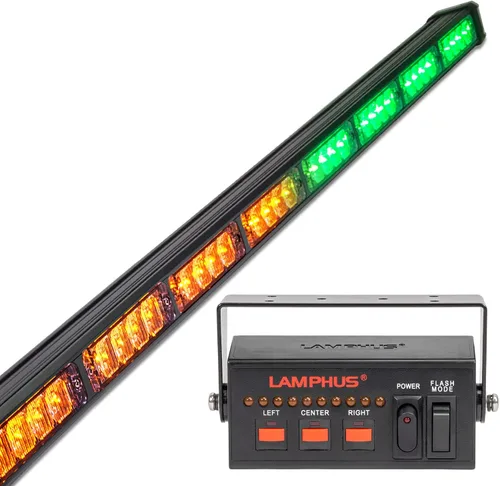 Vista 45 de lamphus SolarBlast sbls64 29" 24 W LED Advertencia Tráfico de Emergencia Advisor – Barra de luz ámbar azul, Azul