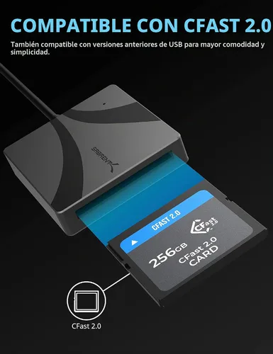 Vista 4 de SABRENT Lector de tarjetas USB tipo C CFast 2.0 [CR-CF20]