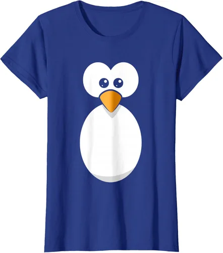 Vista 79 de Camiseta divertida con diseño de cara de pingüino o disfraz fácil, color negro, talla S