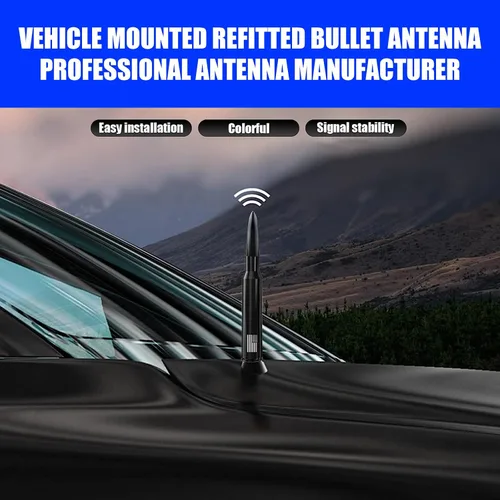Vista 5 de gunhunt 1 PC Diseño de Bandera Americana Antena para Coche y Camión, Antena de Bala para Coche y Camión, Diseño Antirrobo Mejora la Señal Reemplazo
