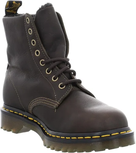 Vista 6 de Dr. Martens Botas de cuero Grizzly con forro de piel sintética unisex para adultos