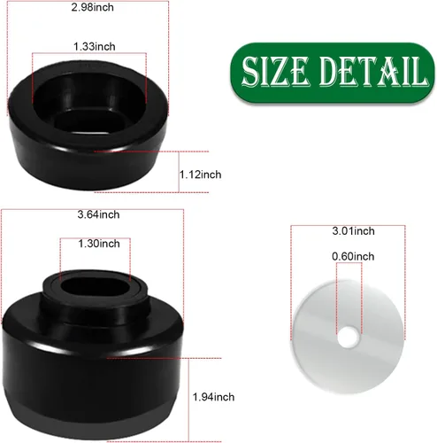 Vista 5 de Kit de bujes de montaje de carrocería y cabina para Chevy Silverado y Sierra 1500/2500 2WD/4WD 1999-2014 Soportes de carrocería y cabina de Negro