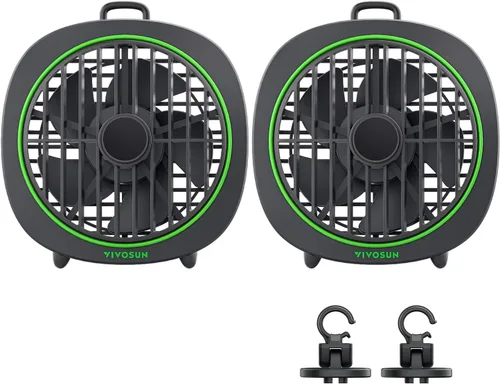Vista 10 de VIVOSUN AeroWave D4 - Ventilador de clip para tienda de campaña con gancho