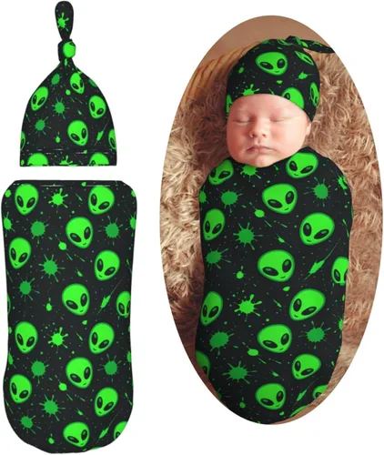 Vista 19 de Manta de bebé para recién nacido con gorro, saco de dormir suave para bebé, elástico y ajustable, mantas para recibir