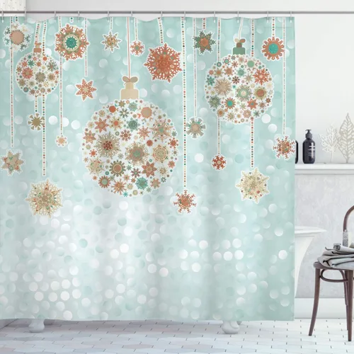 Vista 35 de Ambesonne Cortina de ducha con diseño de flores de acuarela, flores silvestres y acianos, flores de margaritas, brotes de flores, juego