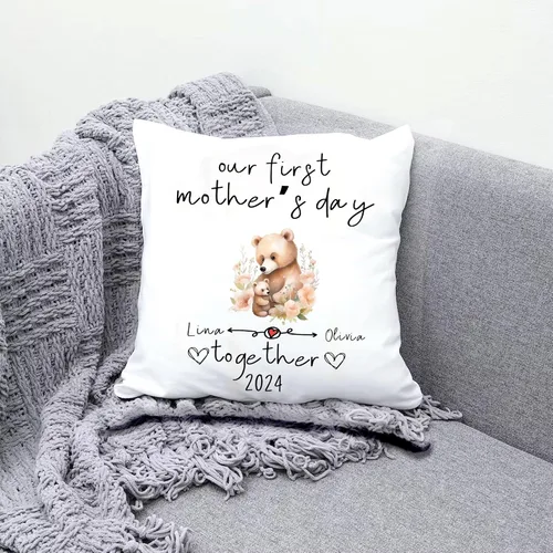Vista 3 de Mother's Day Bear, Personalised Pillow Case Decor for Home, Present for Mom, Grandmother, for Her