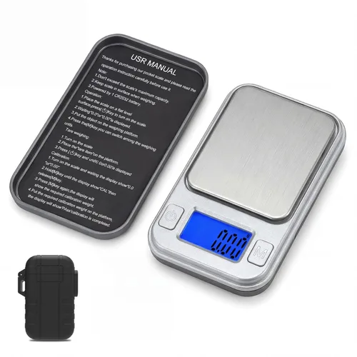 Vista 8 de Diyife Báscula de miligramo, báscula de bolsillo de alta precisión de 7.05 oz/0.0004 oz, 8 unidades con estuche de almacenamiento, báscula digital