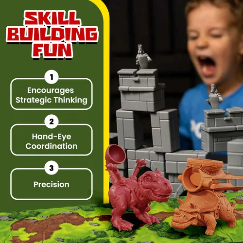 Vista 4 de Catapult Feud - Juego base, expansiones y accesorios (expansión del paquete dinosaurio)