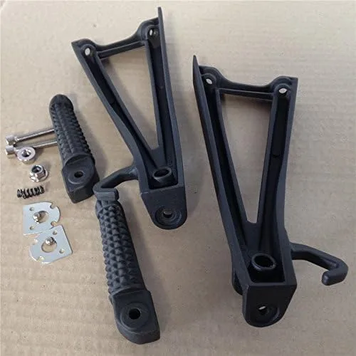 Vista 2 de HONGK - Estriberas de pie del pasajero trasero negro compatible con Yamaha Yzf R6 2006-2009 2010 2011 2012 [B01C0SUBJO]