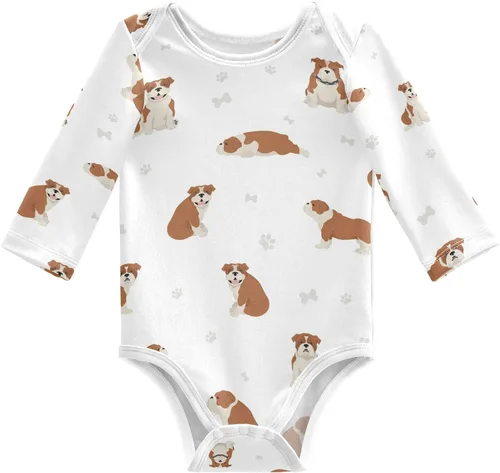 Vista 38 de vvfelixl Body de bebé negro Pug blanco manga larga algodón ropa de bebé para niños niñas 0-24 meses Multi1