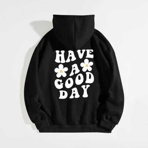 Vista 3 de ZJRXM Lindas sudaderas con capucha para niñas adolescentes, ropa estética, letras, sudadera con capucha con hombros caídos y cordón