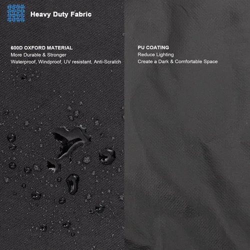 Vista 5 de Funda impermeable para jaula de perro de 24 pulgadas, para protección en exteriores e interiores, duradera, resistente al viento, ajuste universal