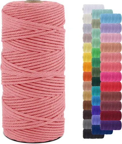 Vista 77 de Cordón de macramé de 0.079 pulgadas, cuerda de algodón natural de 109 yardas, hilo de cuerda de macramé para manualidades, ganchos de pared