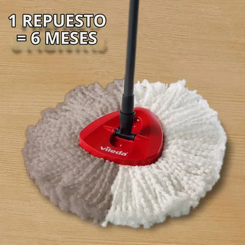 Vista 3 de Vileda EasyWring and Clean Turbo Classic - Cabezal de recambio para mopa de microfibra