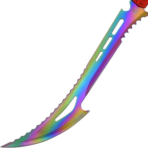 Vista 3 de Snake Eye Tactical - Espada de fantasía con funda de nailón, machete para exteriores y camping Arco iris