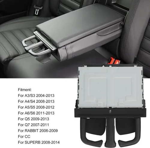 Vista 6 de Portavasos trasero, reposabrazos de asiento trasero, portavasos estirable para bebidas