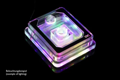 Vista 4 de Alphacool Eisblock Aurora XP3 Light CPU Bloque de agua y termal Grizzly AM5 Paquete de marco de sellado de contacto, Plexi