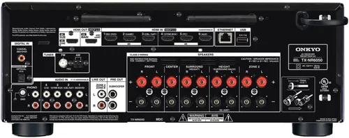 Vista 4 de Onkyo TX-NR6050 Receptor AV inteligente de cine en casa de red de 7.2 canales 8K/60, 4K/120Hz