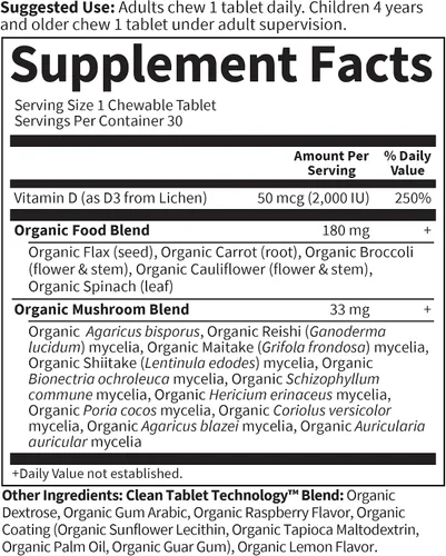 Vista 5 de Garden of Life Vitamin D3 - mykind Suplemento alimenticio integral vegano orgánico de vitamina D para el sistema inmune y salud ósea, 2000 IU