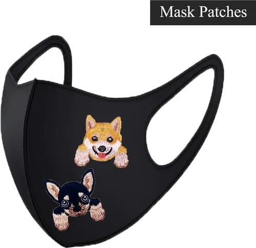 Vista 5 de Lindos parches de perro para ropa, surtido para planchar y coser, decoración bordada, patrones de apliques de cachorro para máscaras, bolsas, jeans