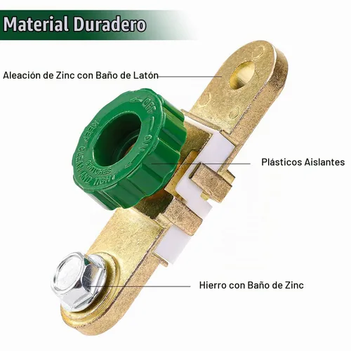 Vista 3 de Interruptor de desconexión de batería de poste lateral 12V 125A M10 Apagado rápido universal
