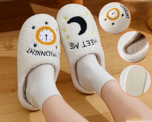 Vista 5 de Midnight Merch Pantuflas inspiradas en la música de cantante, regalos para fanáticos, suaves y esponjosas para el hogar, pantuflas para mujeres
