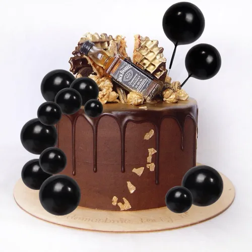 Vista 6 de 25 piezas de bolas para decoración de tartas en forma de bola, bolas de perlas, palillos para tartas, decoración de pastel de espuma para fiesta