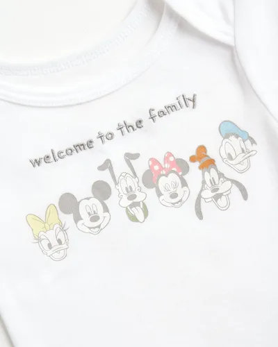 Vista 5 de Disney Juego de capas para bebé recién nacido 7 piezas de Mickey y Minnie Mouse enteros pantalones deportivos sombrero bolsa de regalo 0-6 meses