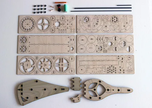 Vista 6 de Abong Kit de reloj hecho a mano de madera Vera Proyecto de bricolaje