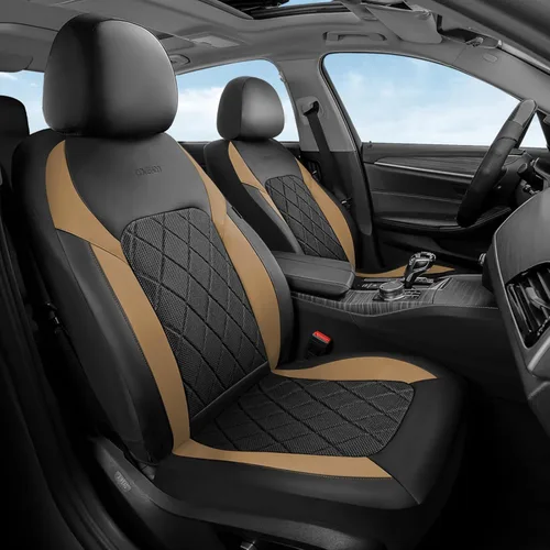 Vista 29 de Coverado Juego completo de fundas de asiento de automóvil, fundas de asiento de 5 asientos, protectores de asiento de malla transpirable, ajuste