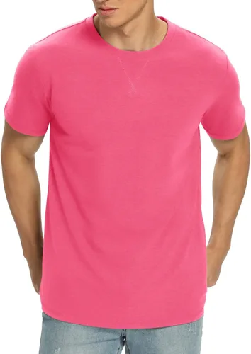 Vista 45 de NITAGUT Camiseta clásica de algodón para hombre con cuello redondo