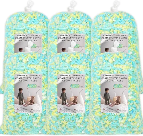 Vista 24 de Relleno para saco de boxeo de 5 libras, relleno de frijoles para almohada y puf, relleno de espuma viscoelástica triturada, relleno para saco