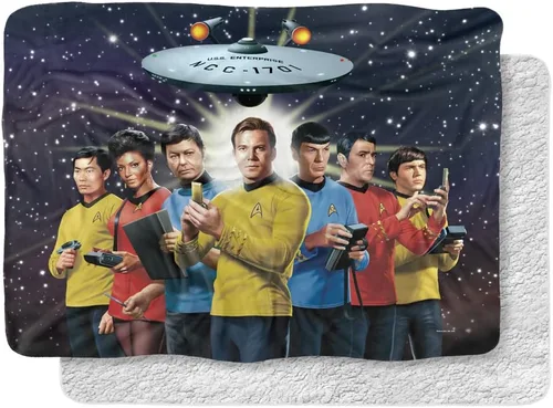 Vista 8 de Star Trek - Manta de 50 x 60 pulgadas, manta de sherpa de tacto sedoso de Among The Stars, manta supersuave