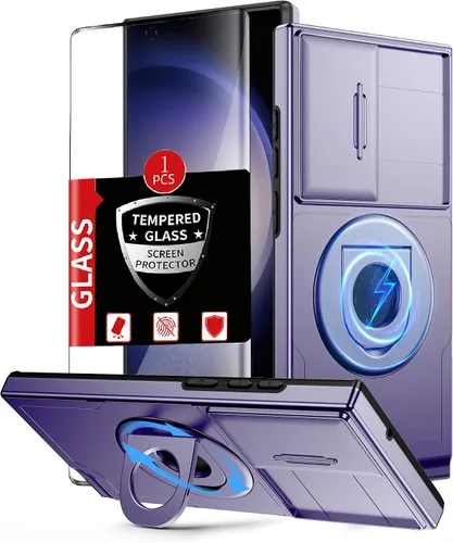 Vista 31 de Funda para Samsung Galaxy S21 FE con 2 protectores de pantalla de vidrio templado, funda con función atril para Samsung Galaxy S21FE con cubierta