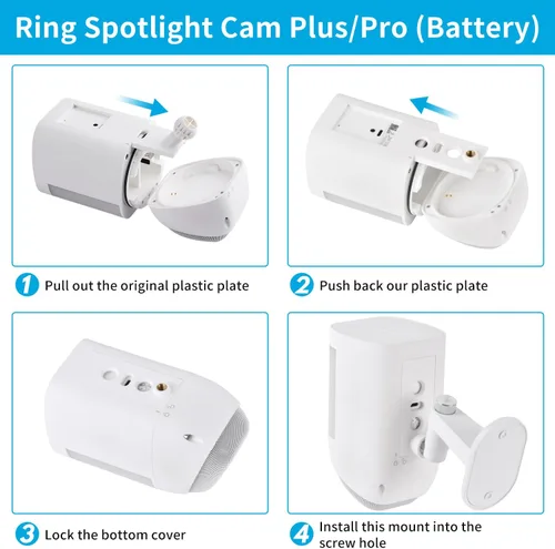 Vista 6 de Soporte de anillo para cámara de emergencia, ángulo ajustable para interior/exterior para anillo de foco con cable, anillo de foco de batería