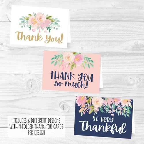 Vista 6 de Hadley Designs Tarjetas de agradecimiento a granel con sobres, 24 tarjetas de agradecimiento para profesores, lindas tarjetas de agradecimiento
