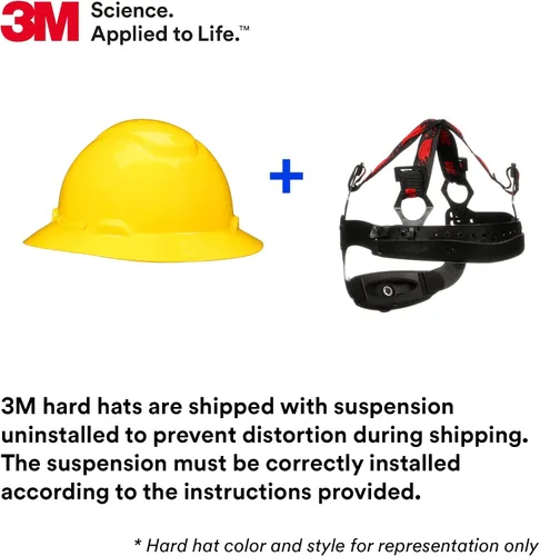 Vista 2 de 3M Casco de seguridad SecureFit H-801SFR-UV, blanco, sin ventilación estilo ala completa con sensor Uvicator, suspensión de trinquete de difusión