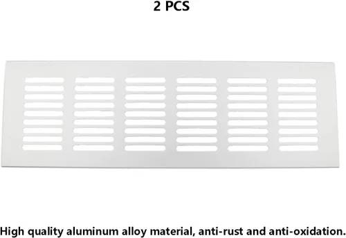 Vista 4 de 2 PCS Rejilla de Ventilación, TTZEZE Rejilla de Ventilación de Aleación de Aluminio Resistente Rectangular de Metal con Listones Cubierta