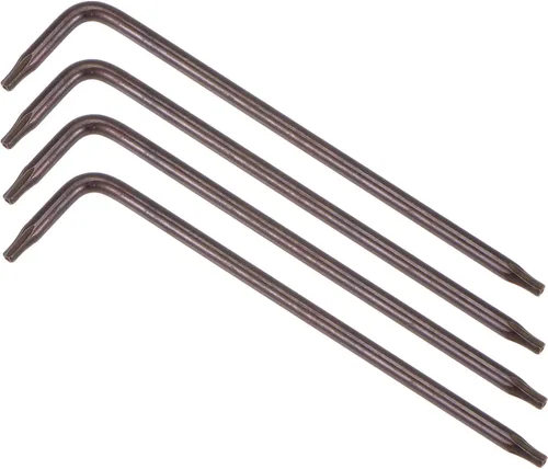 Vista 7 de uxcell T6 Anti manipulación Torx Star Key Bit Llave, forma de L 2.68 pulgadas brazo largo, acero S2 4 piezas