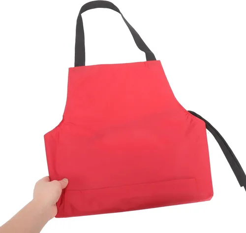 Vista 3 de HOMSFOU Waterproof Pvc Kitchen Apron with Pocket Oil-resistant Waist Apron for Men and Women Cooking for Cooking Washing and Serving
