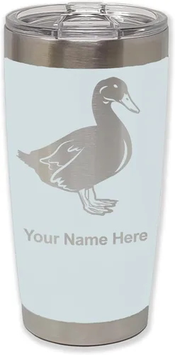 Vista 10 de LaserGram Vaso aislado al vacío de 20 onzas, pato, grabado personalizado incluido (negro) Engraved Gift for Duck Hunters, Vacuum Insulated