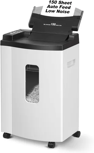 Vista 10 de Wingwise Trituradora de papel de alimentación automática de 60 hojas para blanco: 40 minutos de tiempo de ejecución