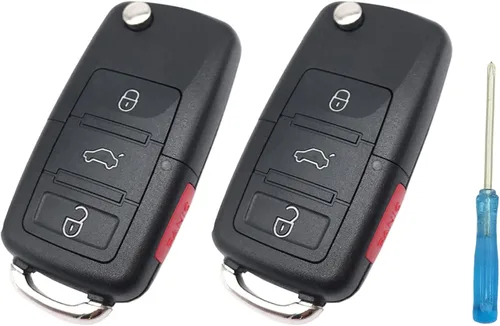 Vista 6 de Carcasa de repuesto para VW Volkswagen Jetta Passat Golf Beetle MK5 Rabbit GTI CC EOS Keyless Entry Flip Key Fob Shell 4 Botones