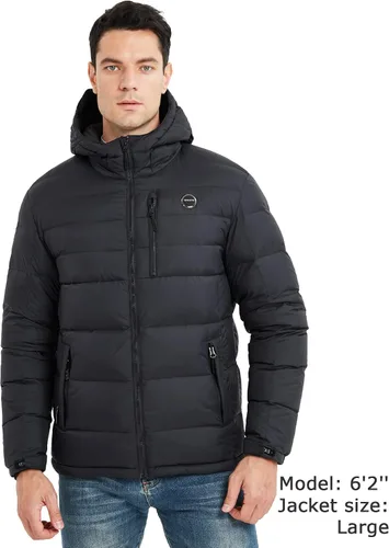 Vista 4 de Venustas Men's Heated Down Jacket with Battery Pack, Electric Lightweight Packable Puffer Jacket, Heated Coat for Outdoors
