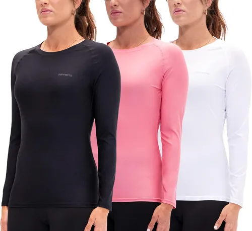 Vista 12 de DEVOPS Paquete de 3 camisetas de manga larga para mujer, camisetas de (3 unidades) Negro/Negro/Negro