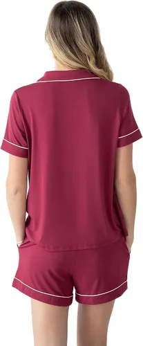 Vista 3 de Kindred Bravely Clea Classic - Conjunto de pijama de manga corta para maternidad y lactancia