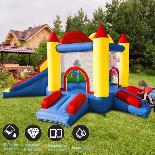 Vista 3 de Umbalir Casa de Rebote Inflable para Niños de 3-8 años, Casa de Rebote Acomoda 4-6 Niños, Diversión Segura para Jugar en Interiores/Exteriores