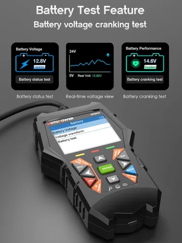 Vista 4 de MOTOPOWER MP69040 Lector de código OBD2 para coche, herramienta de escaneo de diagnóstico de fallo del motor, negro