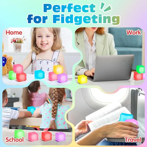 Vista 6 de 16 Pcs Stress Cube, Slow Rising Squishy, Stress Balls for Kids 16p-cubes 8